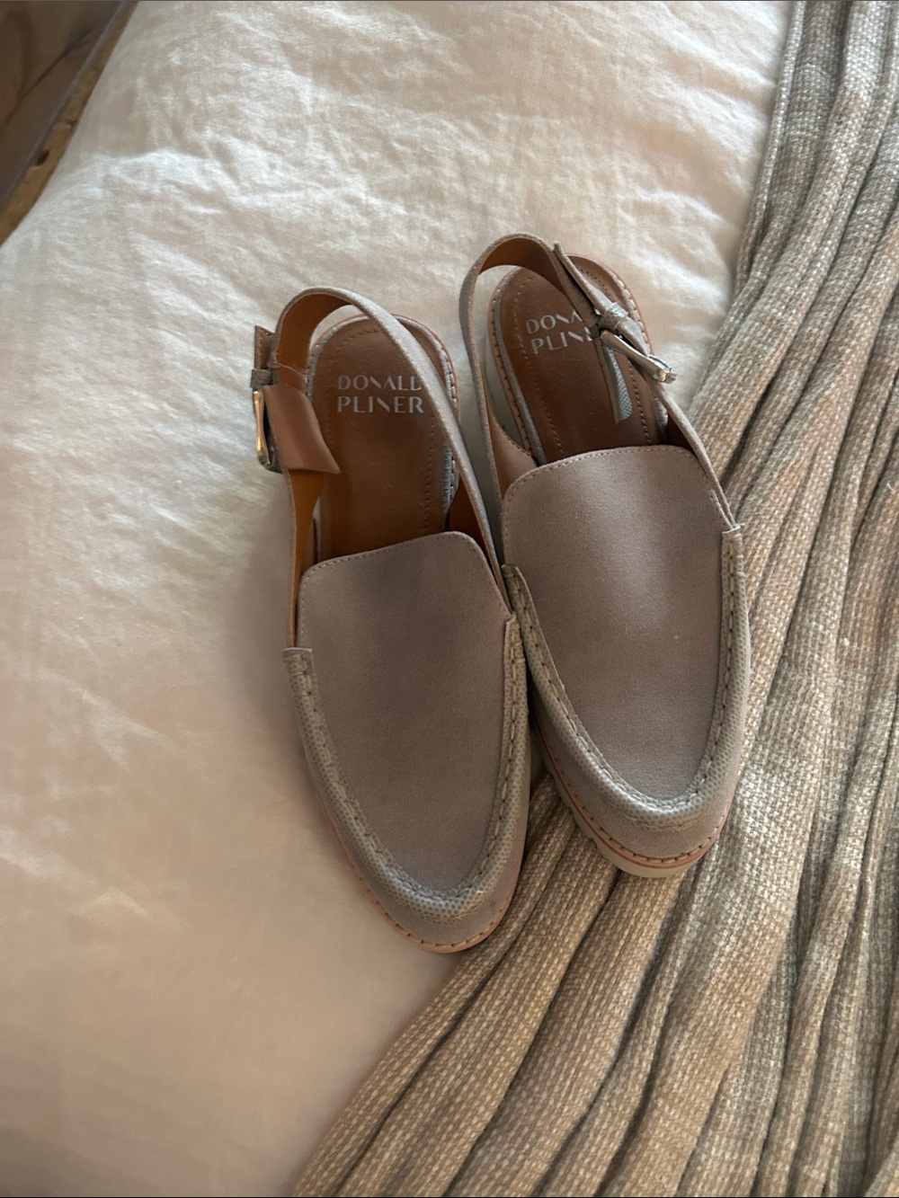 Donald J. Pliner Leather/Suede Slingback Loafers